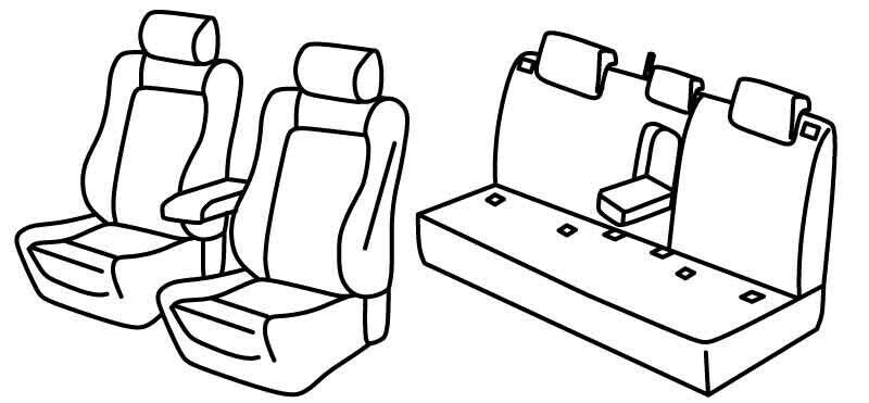 Set coprisedili Superior - Nero/Blu - su misura per Subaru Xv (02/18>)