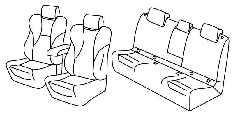 Set coprisedili Superior - Nero/Blu - su misura per Subaru Xv (02/18>)