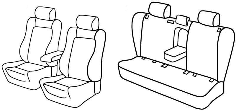Set coprisedili Superior - Grigio/Nero - su misura per Toyota Avensis 4p (05/03>03/09) fino al 2005