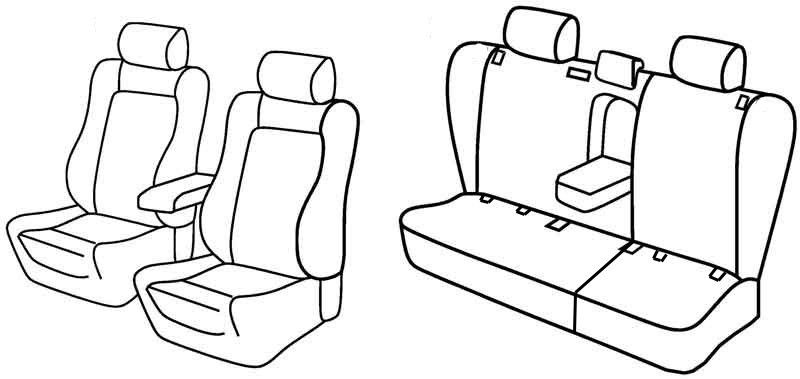 Set coprisedili Superior - Grigio/Nero - su misura per Toyota Avensis 4p (05/03>03/09) fino al 2005