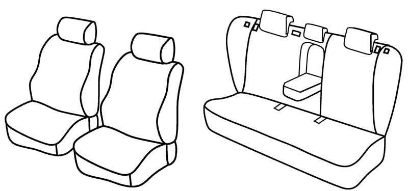 Set coprisedili Superior - Nero/Grigio - su misura per Toyota Avensis Wagon (04/09>03/19)