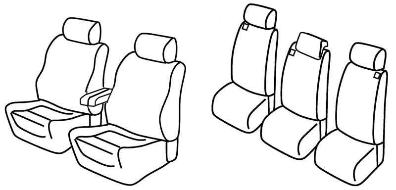 Set coprisedili Superior - Nocciola - su misura per Toyota Corolla Verso (09/04>05/09)