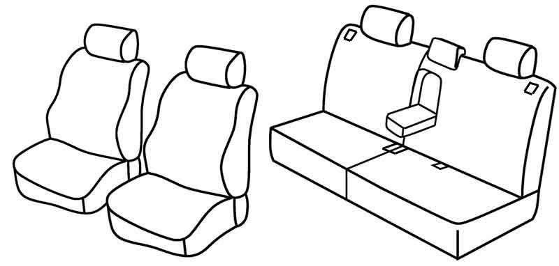 Set coprisedili Superior - Nero/Blu - su misura per Toyota Land Cruiser 5p (12/02>10/09)