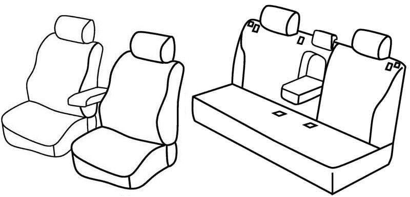 Set coprisedili Superior - Nero/Blu - su misura per Toyota Prius 5p (07/09>02/16)