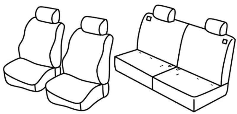 Set coprisedili Superior - Nero/Grigio - su misura per Toyota Rav4 5p (10/00>01/06) fino al 2003