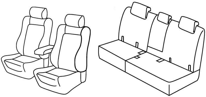 Set coprisedili Superior - Nero/Grigio - su misura per Toyota Rav4 (03/13>02/19) Elegance