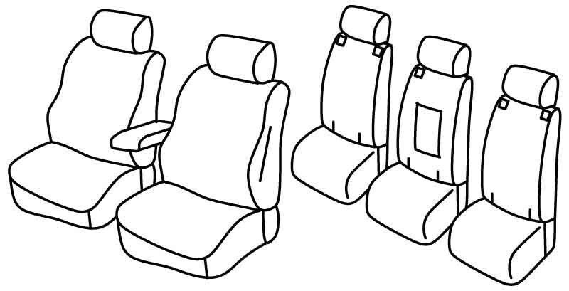 Set coprisedili Superior - Nero/Blu - su misura per Toyota Verso (06/09>02/18)