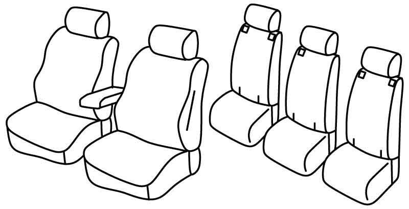 Set coprisedili Superior - Nero/Rosso - su misura per Toyota Verso (06/09>02/18)