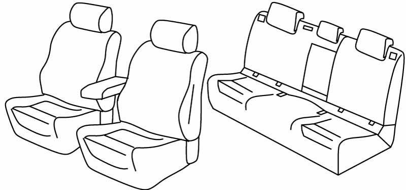 Set coprisedili Superior - Nocciola - su misura per Toyota Prius 5p (03/16>)