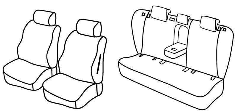 Set coprisedili Superior - Nero/Rosso - su misura per Toyota Avensis 4p (04/09>03/19)
