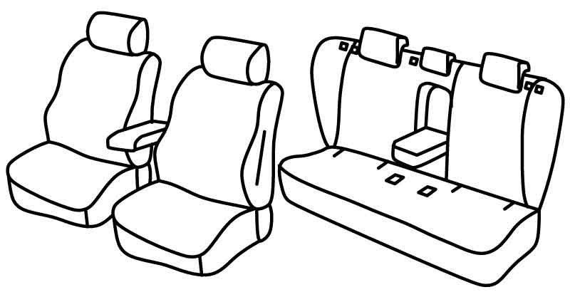 Set coprisedili Superior - Nero/Blu - su misura per Toyota Avensis Wagon (04/09>03/19)
