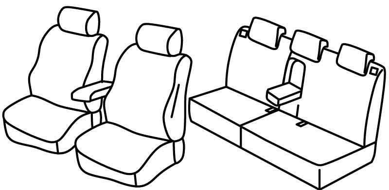 Set coprisedili Superior - Nero/Rosso - su misura per Toyota Verso-S (03/11>06/15)