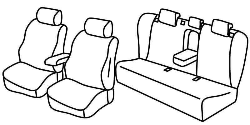 Set coprisedili Superior - Nero/Grigio - su misura per Toyota Prius 5p (03/04>06/09)