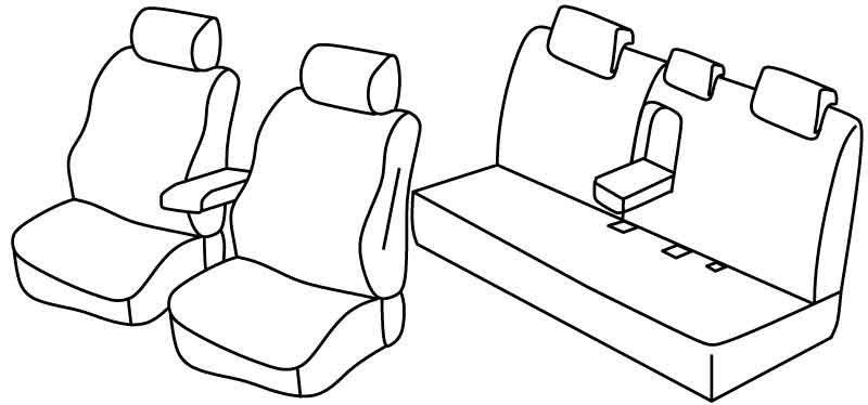 Set coprisedili Superior - Nero/Grigio - su misura per Toyota Rav4 (11/17>02/19) Hybrid