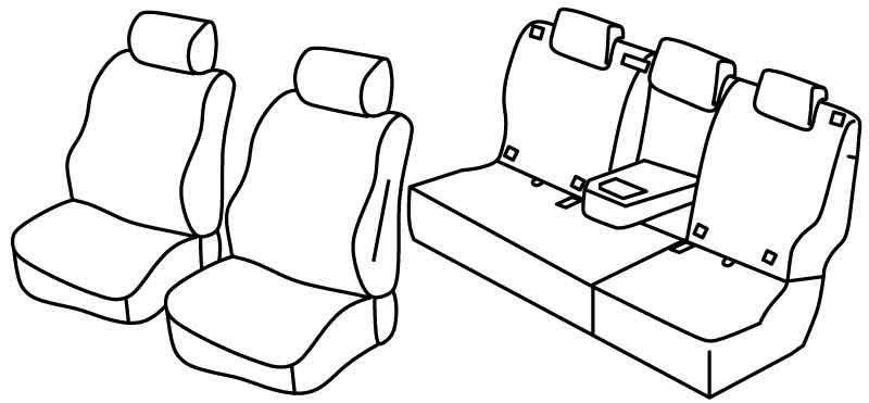 Set coprisedili Superior - Nero/Rosso - su misura per Toyota Land Cruiser 5p (12/17>)