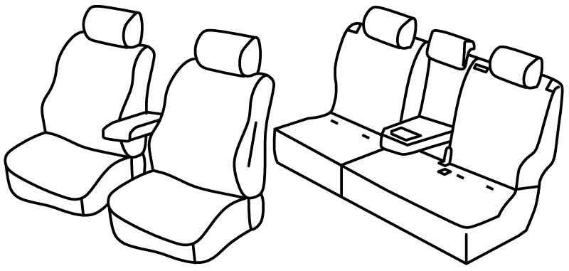 Set coprisedili Superior - Nero/Grigio - su misura per Toyota Land Cruiser 5p (11/13>)