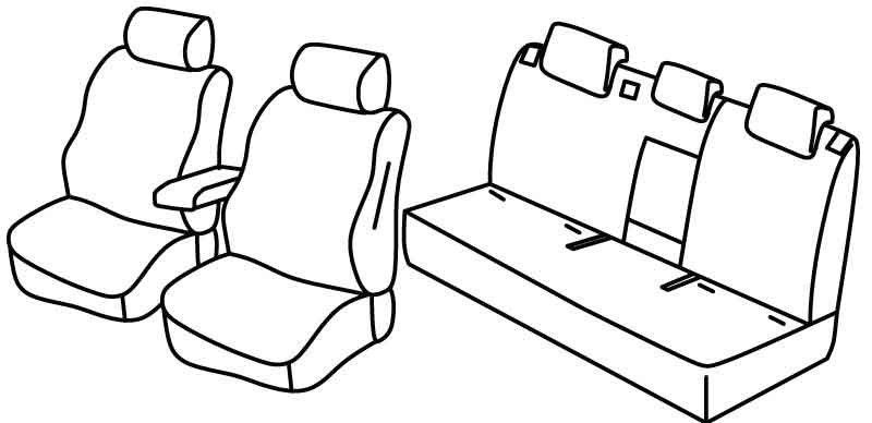 Set coprisedili Superior - Nero/Grigio - su misura per Toyota Rav4 (03/19>) Hybrid