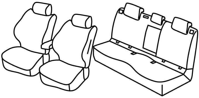 Set coprisedili Superior - Nero/Rosso - su misura per Toyota Corolla 5p (03/19>) Hybrid