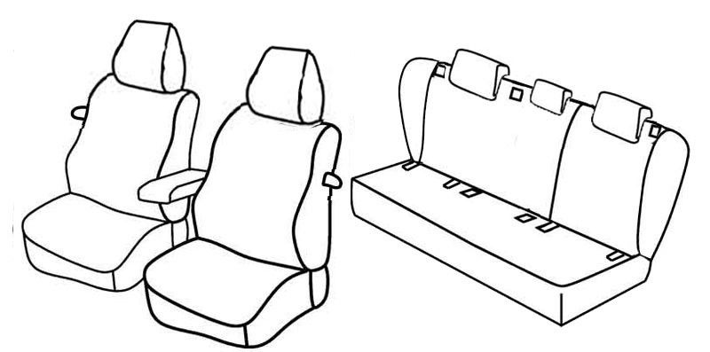 Set coprisedili Superior - Nero/Blu - su misura per Volkswagen Golf V 3p (11/03>10/08) Trendline