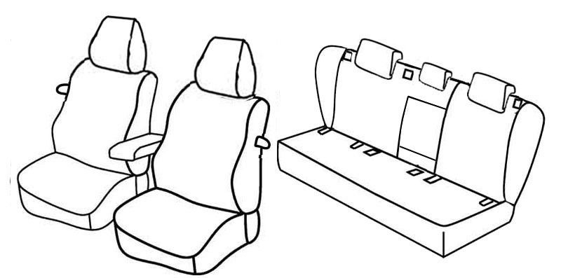 Set coprisedili Superior - Grigio/Nero - su misura per Volkswagen Golf V 3p (11/03>10/08) Trendline
