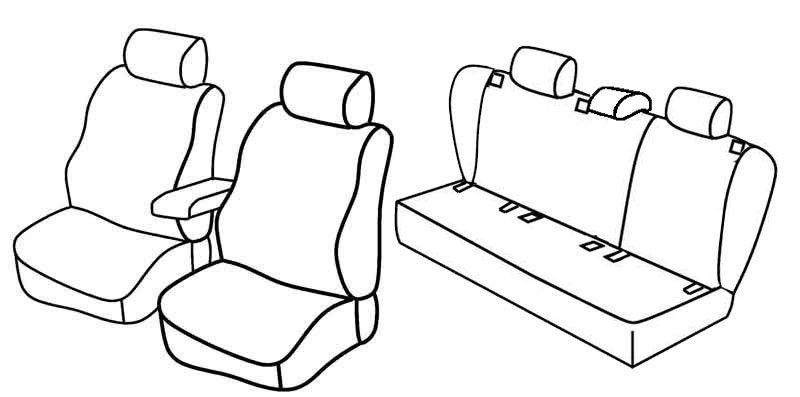 Set coprisedili Superior - Nero/Rosso - su misura per Volkswagen Golf V 5p (11/03>10/08) Trendline