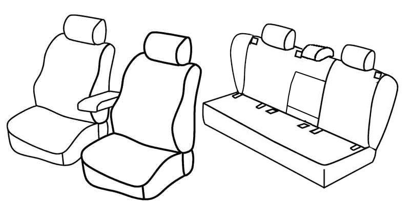 Set coprisedili Superior - Nero/Rosso - su misura per Volkswagen Golf V 5p (11/03>10/08) Trendline
