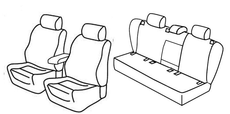 Set coprisedili Superior - Nero/Grigio - su misura per Volkswagen Golf V 5p (11/03>10/08) Sportline