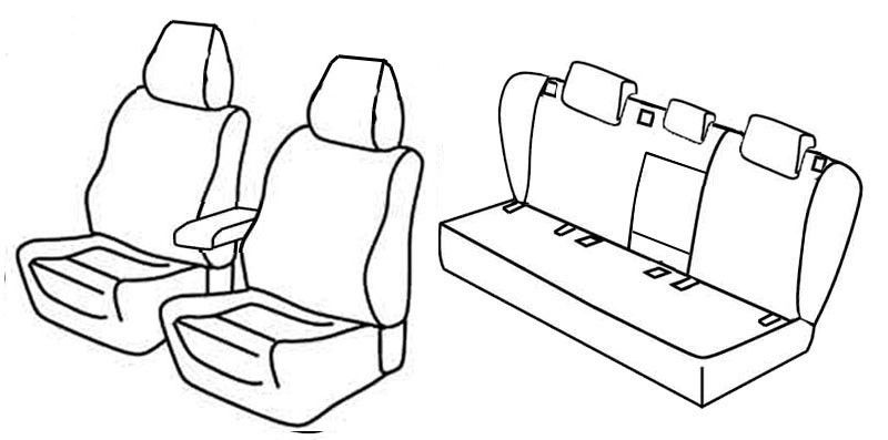 Set coprisedili Superior - Nero/Rosso - su misura per Volkswagen Golf V 5p (11/03>10/08) Sportline