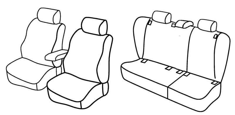 Set coprisedili Superior - Nocciola - su misura per Volkswagen Golf V Variant (05/07>09/09)