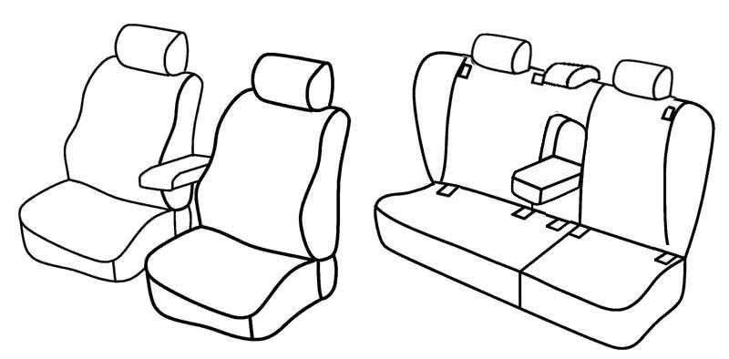 Set coprisedili Superior - Grigio/Nero - su misura per Volkswagen Golf V Variant (05/07>09/09)