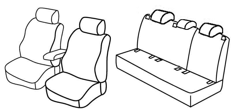Set coprisedili Superior - Grigio/Nero - su misura per Volkswagen Golf VI 5p (11/08>10/12) Trendline