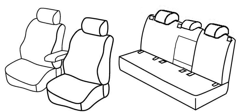 Set coprisedili Superior - Grigio/Nero - su misura per Volkswagen Golf VI 5p (11/08>10/12) Trendline