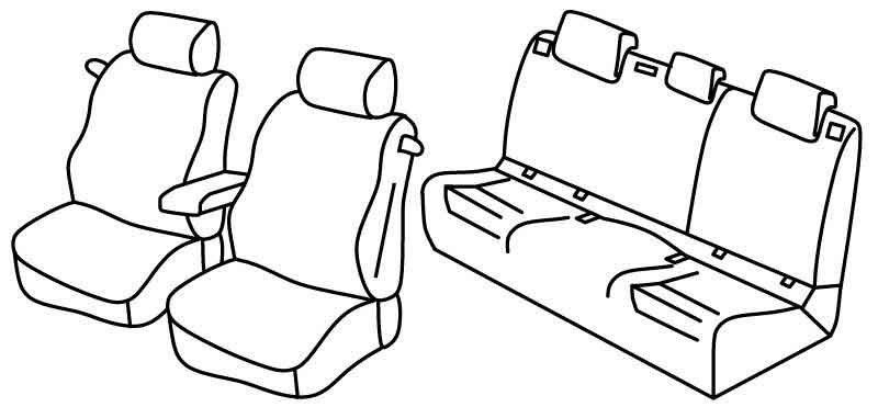 Set coprisedili Superior - Nero/Rosso - su misura per Volkswagen Golf VII 3p (11/12>12/19) Trendline