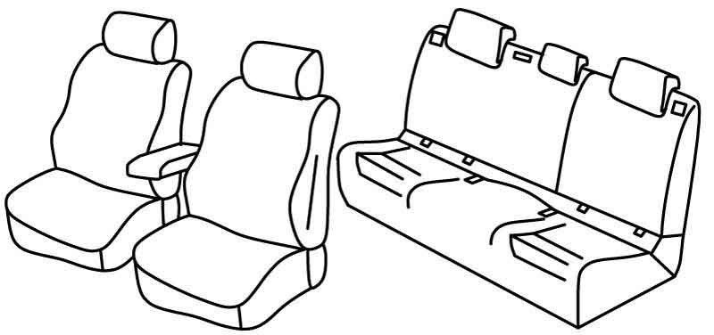 Set coprisedili Superior - Nero/Rosso - su misura per Volkswagen Golf VII 5p (11/12>12/19) Trendline