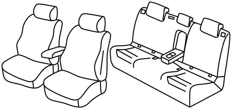 Set coprisedili Superior - Beige - su misura per Volkswagen Golf VII 5p (11/12>12/19) Comfortline, BlueMotion - Volkswagen Golf VII Variant (10/13>05/20)