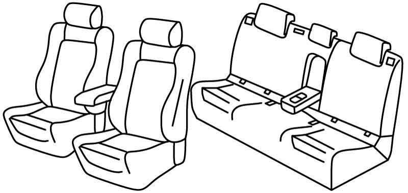 Set coprisedili Superior - Nero/Rosso - su misura per Volkswagen Golf VII 5p (11/12>12/19) Highline, R line
