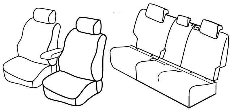 Set coprisedili Superior - Nero/Blu - su misura per Volkswagen Golf VII Sportsvan (05/14>08/18) Trendline