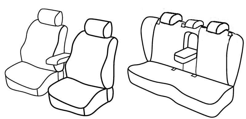 Set coprisedili Superior - Nero/Rosso - su misura per Volkswagen Passat 4p (03/05>12/10) Comfortline