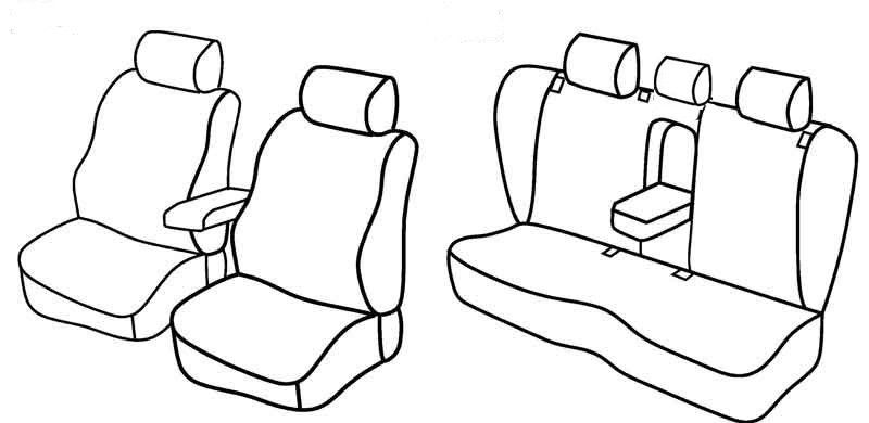 Set coprisedili Superior - Nero/Blu - su misura per Volkswagen Passat 4p (01/11>10/14) Comfortline / Highline
