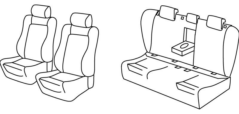 Set coprisedili Superior - Grigio/Nero - su misura per Volkswagen Passat 4p (12/14>10/20) Comfortline