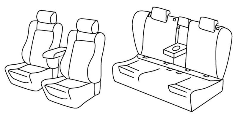 Set coprisedili Superior - Nero/Blu - su misura per Volkswagen Passat 4p (12/14>10/20) Highline