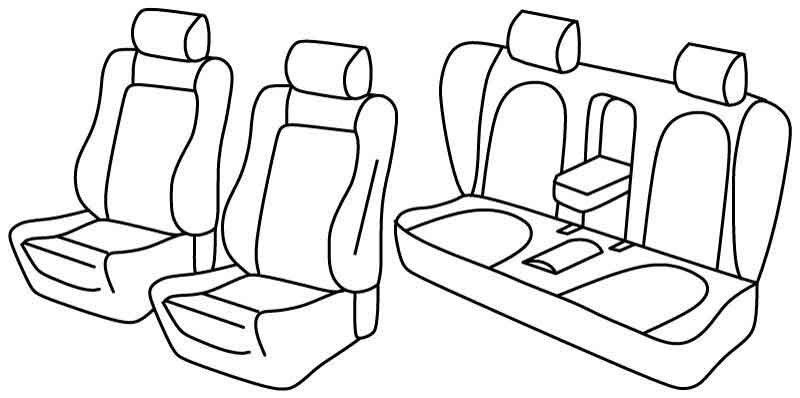 Set coprisedili Superior - Grigio/Nero - su misura per Volkswagen Passat cc (06/08>02/12)