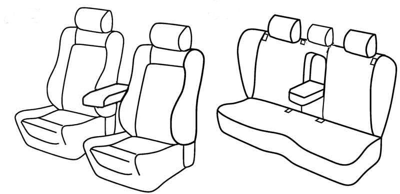 Set coprisedili Superior - Nero/Blu - su misura per Volkswagen Passat cc (03/12>11/15)  - Skoda Kamiq (12/19>)