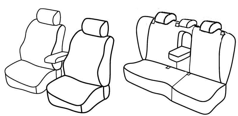 Set coprisedili Superior - Nero/Rosso - su misura per Volkswagen Passat Variant (09/05>12/10) Comfortline