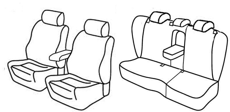 Set coprisedili Superior - Nero/Blu - su misura per Volkswagen Passat Variant (09/05>12/10) Sportline