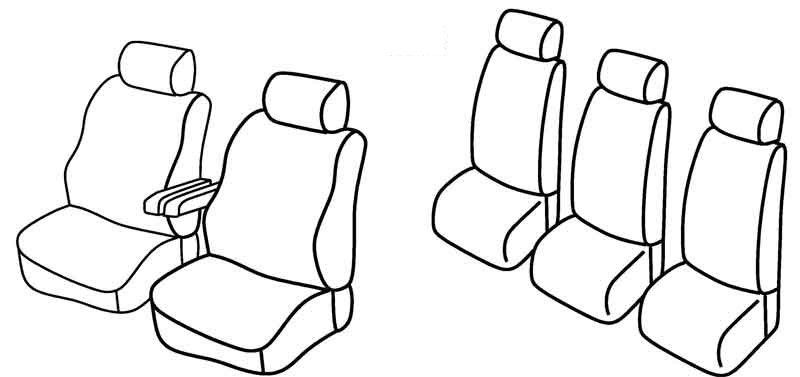 Set coprisedili Superior - Nero/Blu - su misura per Volkswagen Sharan (05/95>09/10) fino al 2000