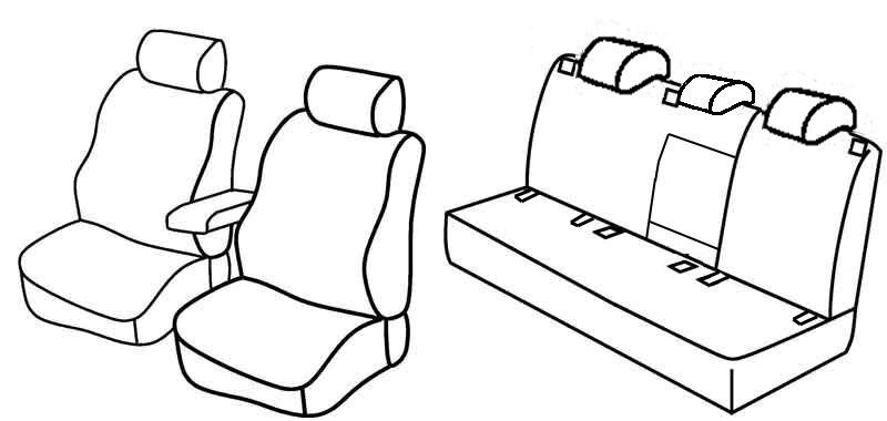Set coprisedili Superior - Grigio/Nero - su misura per Volkswagen Golf VI 5p (11/08>10/12) Comfortline
