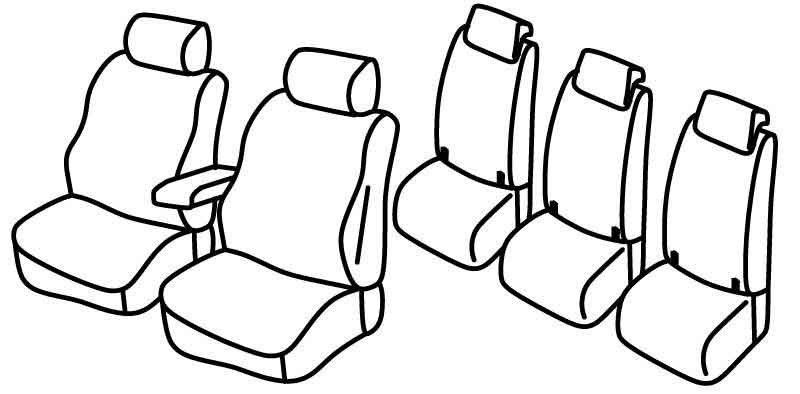 Set coprisedili Superior - Grigio/Nero - su misura per Volkswagen Touran (09/15>) Trendline