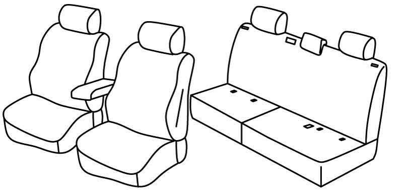 Set coprisedili Superior - Grigio/Nero - su misura per Volkswagen Amarok 4p (04/11>06/16) Trendline