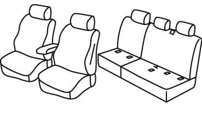 Set coprisedili Superior - Nero/Blu - su misura per Volkswagen Caddy Life (09/15>12/20)